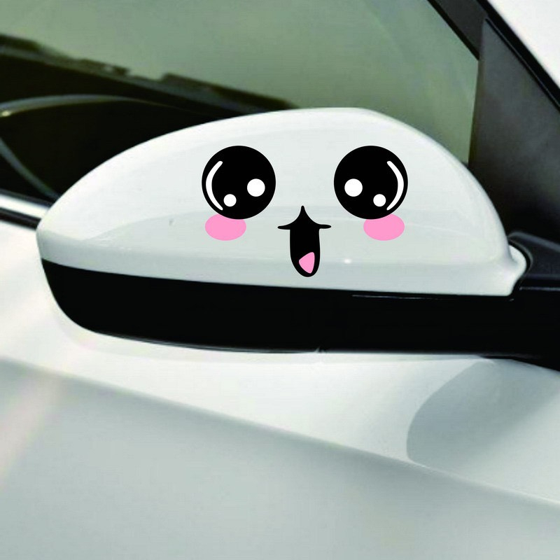 Decal dán gương chiếu hậu xe ô tô họa tiết dễ thương hình gấu thỏ - Sticker Dán Gương Xe hơi