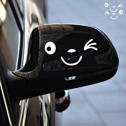 Decal dán gương chiếu hậu xe ô tô họa tiết dễ thương hình gấu thỏ - Sticker Dán Gương Xe hơi