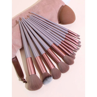 Set cọ trang điểm 13 cây kèm mút và túi đựng 1pc Makeup Sponge & 13pcs Makeup Brush Set With Storage Bag.