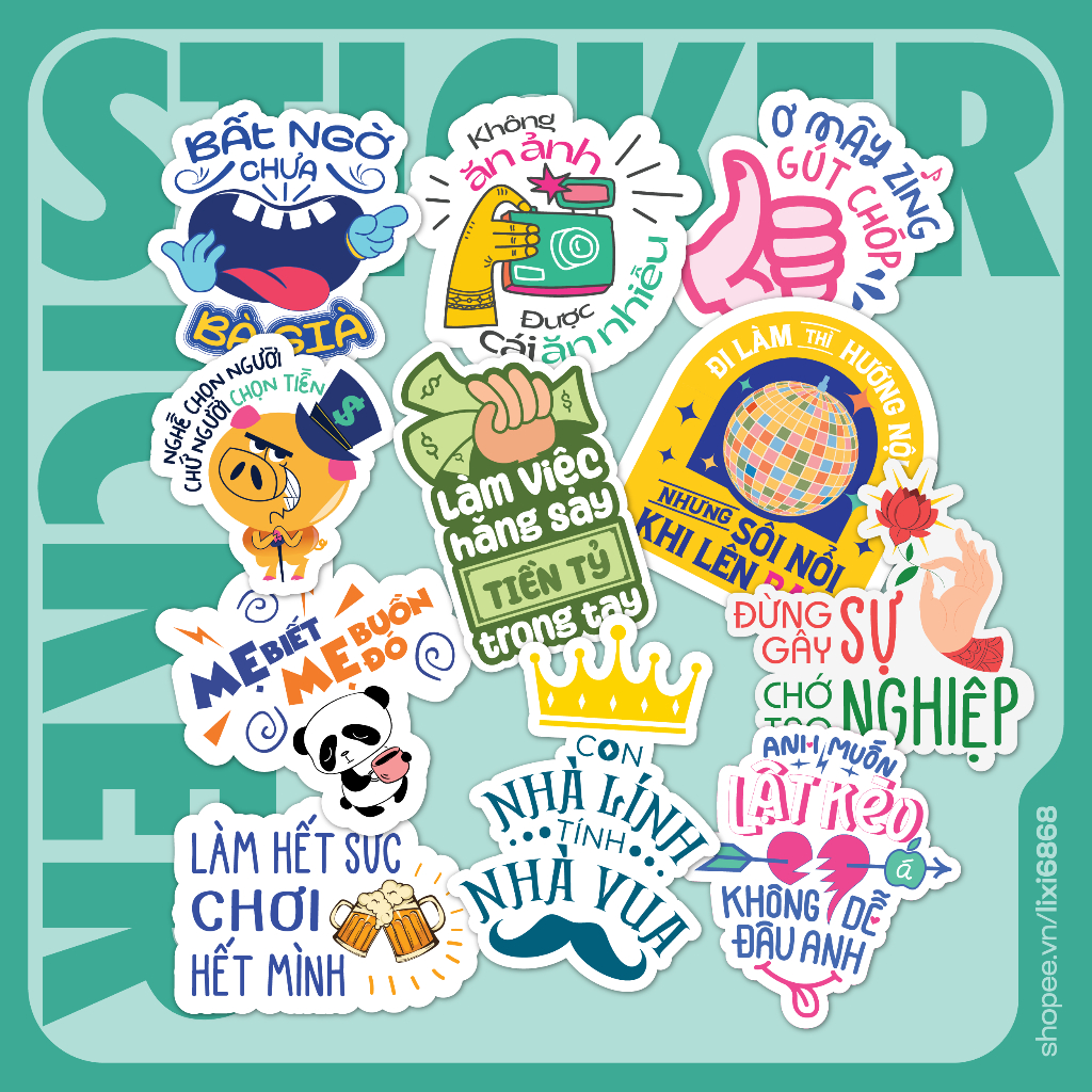 Sticker hình dán theo Trend hài hước | Sticker thiết kế độc quyền