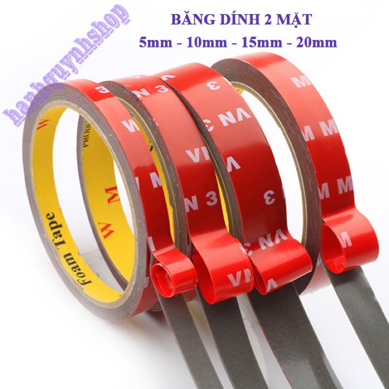 Băng Keo 2 Mặt Cường Lực Siêu Dính, Băng Dính Hãng 3M ,Nhiều Kích Thước