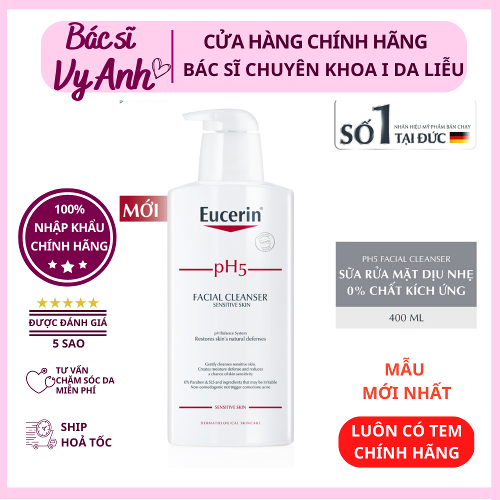 Sữa Rửa Mặt Eucerin PH5 Cho Da Nhạy Cảm 400ml - Facial Cleanser Sensitive Skin SRM