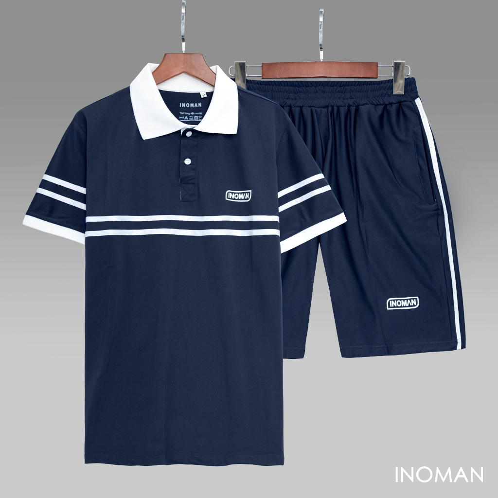 Bộ quần áo nam mùa hè cổ bẻ, bộ hè nam thêu hoạ tiết siêu đẹp BH28