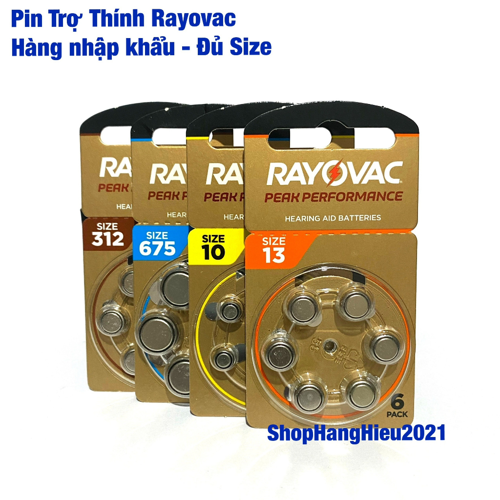Pin Máy Trợ Thính Rayovac PR48-13 / PR70-10 / PR44-675 / PR41-312 Hàng Nhập Khẩu Vỉ 6 Viên