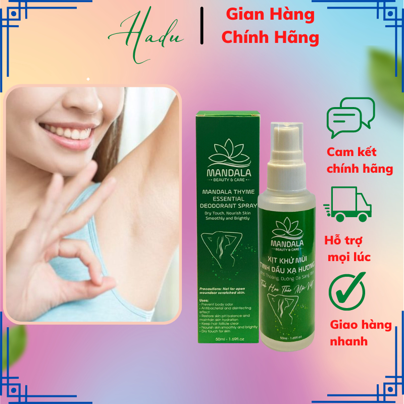 Xịt Khử Mùi Cơ Thể Tinh Dầu Xạ Hương Mandala, Dưỡng Sáng Da 50ml