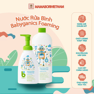 [Hàng Air Chính Hãng] Nước Rửa Bình Babyganics Tạo Bọt cho bé lọ 437ml