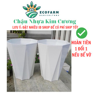 Combo 5 chậu nhựa kim cương 40x30cm loại 1 dày, bóng