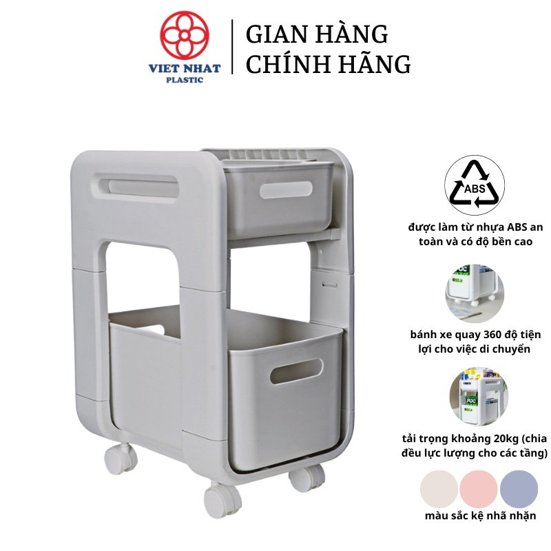 Kệ trượt đa năng Hokori Việt Nhật 5588 có bánh xe dễ dàng di chuyển