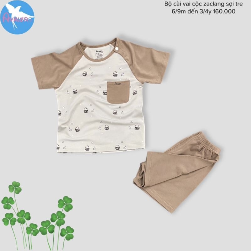 Bộ cộc tay sợi tre Avaler siêu đẹp cho bé