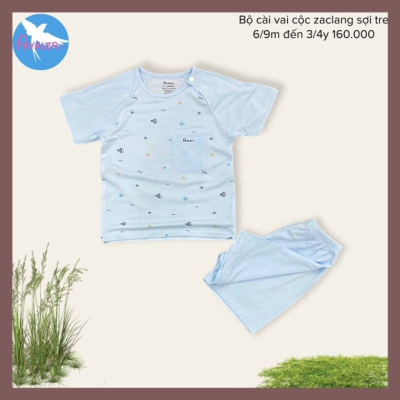 Bộ cộc tay sợi tre Avaler siêu đẹp cho bé