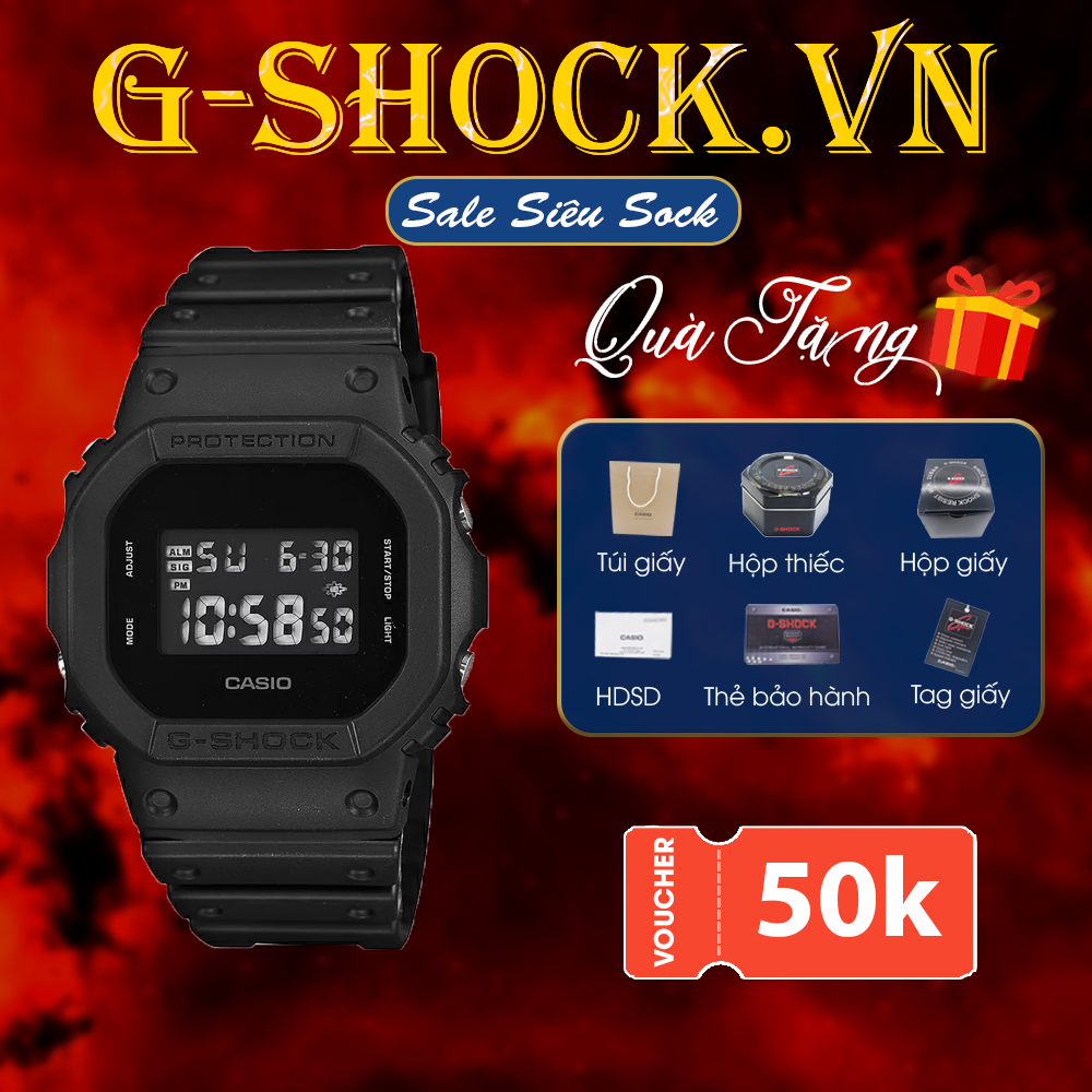 Đồng Hồ Nam 5600 Full Phụ Kiện - Đồng Hồ Thể Thao Chống Nước Chống Va Đập Chạy Full Kim , Auto light