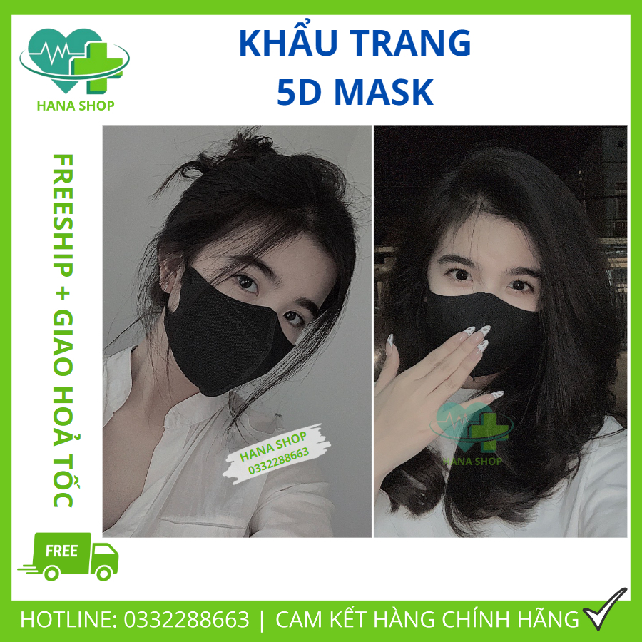Khẩu Trang 5D Dưa Hấu 3 Lớp Dày Dặn, Hàng Chính Hãng Chống Tia UV