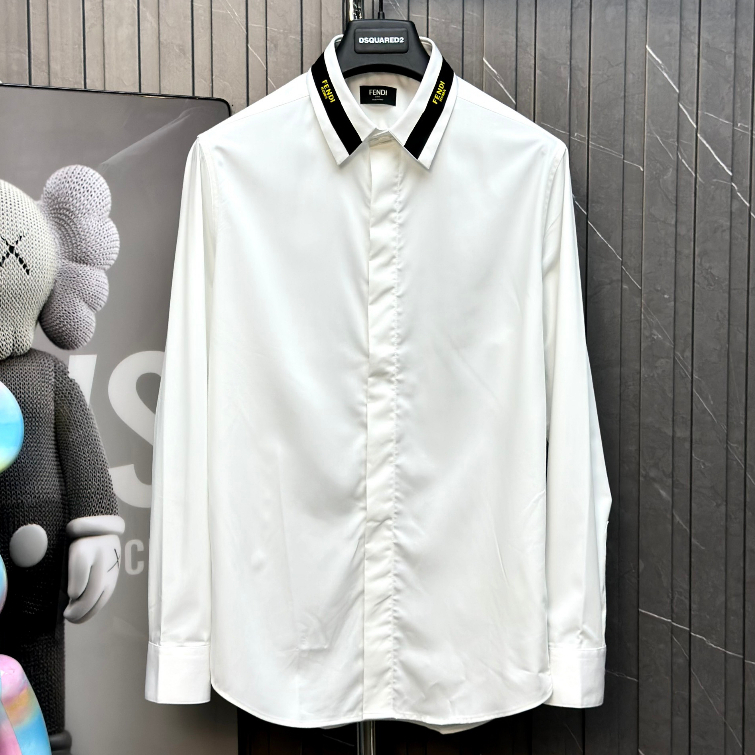Áo sơ mi dài tay Fendi logo sọc cổ basic LA 1-1 on web