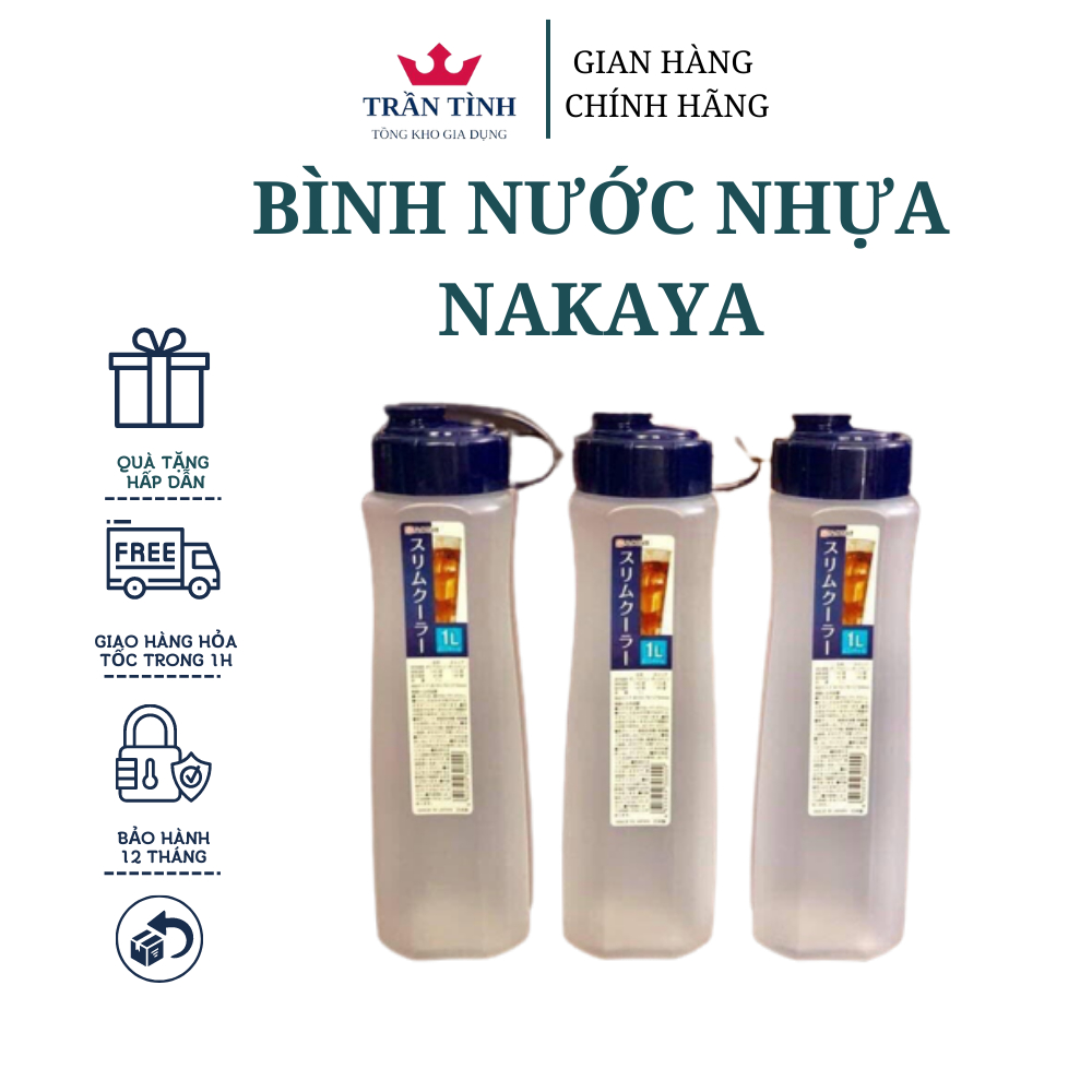 Bình nước nhựa cao cấp của Nhật Bản 1L NAKAYA