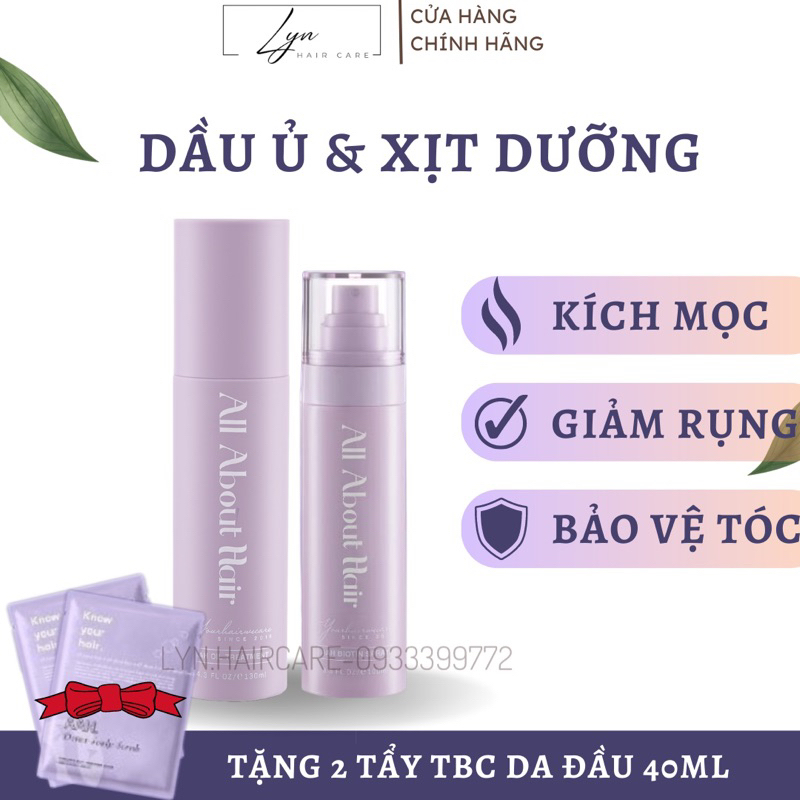 COMBO DẦU Ủ + XỊT DƯỠNG BIOTIN - KÍCH MỌC - GIẢM RỤNG - BẢO VỆ & NUÔI DƯỠNG TÓC