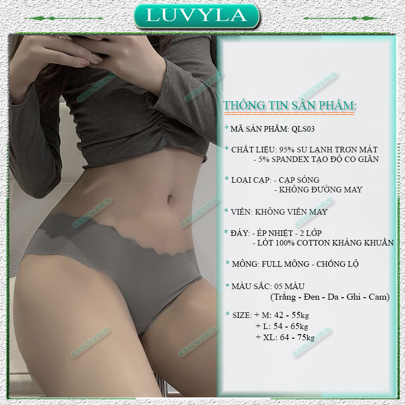 Quần lót nữ su đúc thun lạnh không viền kháng khuẩn tàng hình LUVYLA QLS03
