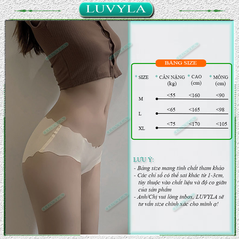 Quần lót nữ su đúc thun lạnh không viền kháng khuẩn tàng hình LUVYLA QLS03