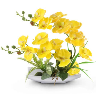 Thuyền Hoa Lan Hồ Điệp BonSai giả thật [da PU cao cấp]