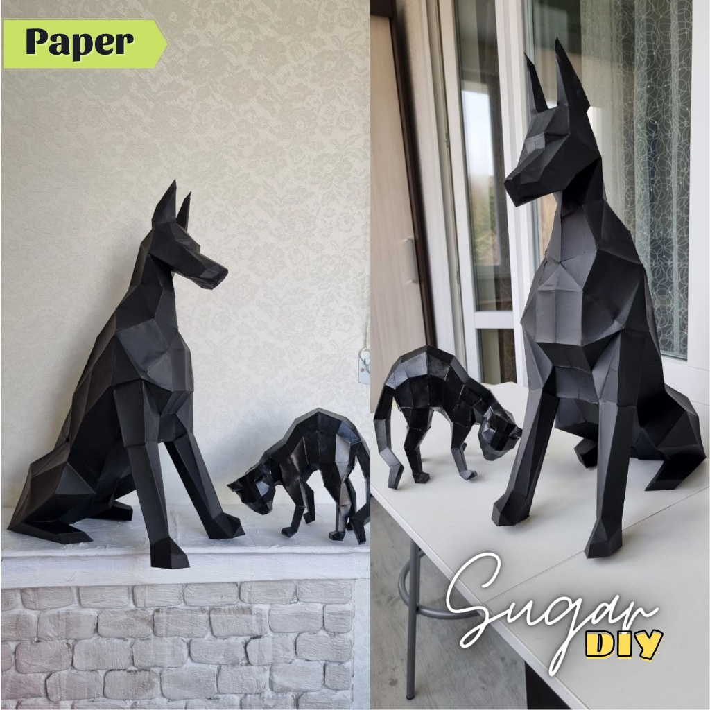 Mô hình giấy Doberman