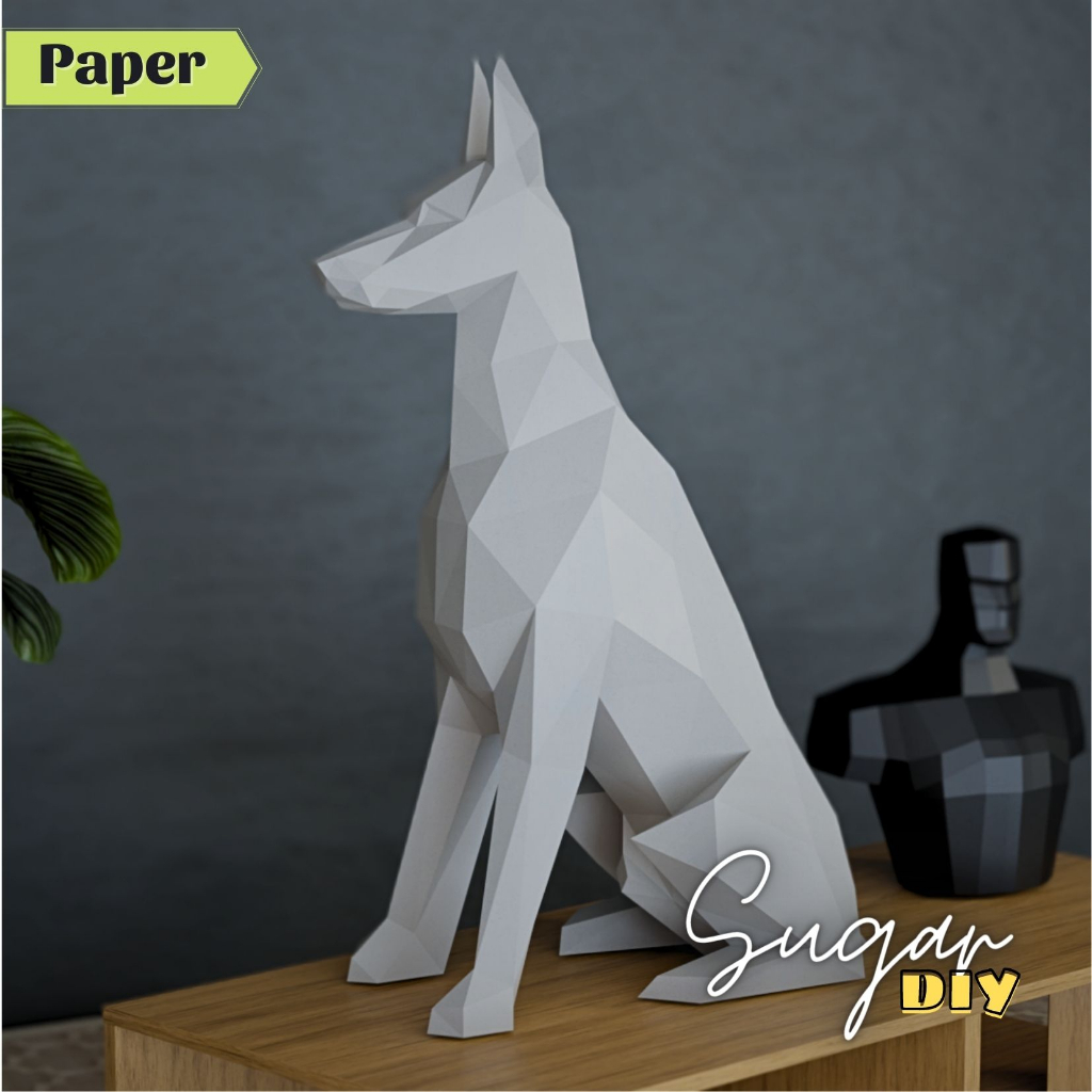Mô hình giấy Doberman