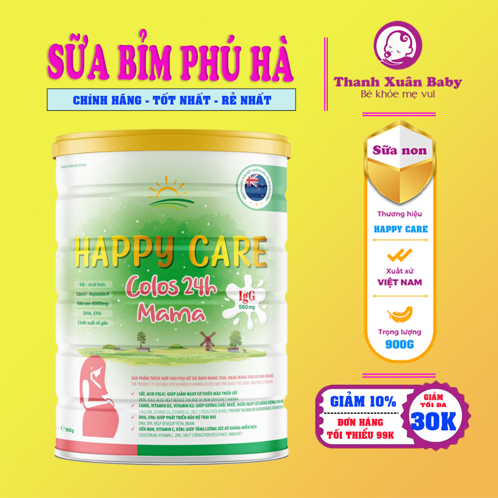 Sữa Non 24h Happy Care Mama 900g Dinh Dưỡng Dành Cho Bà Bầu Bổ Xung Các Vitamin Và Các Khoáng Chất