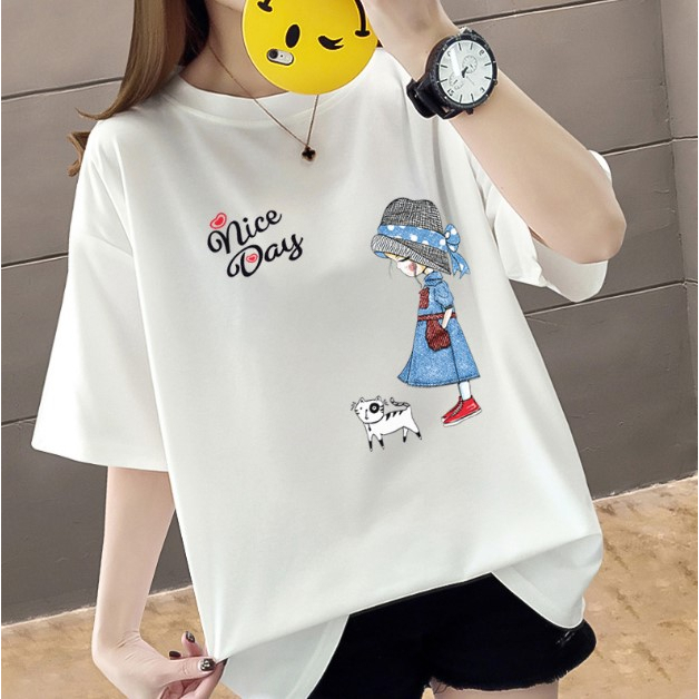 Áo thun nam nữ form rộng tay lỡ NICE DAY Chảnh 24h áo phông unisex chất liệu Thun Cotton co giãn