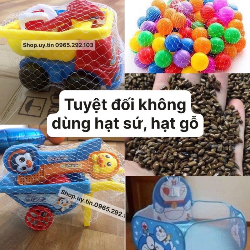 Combo Bộ Đồ Chơi Xúc Cát Hạt Muồng Kèm Khung Quây và hạt muồng