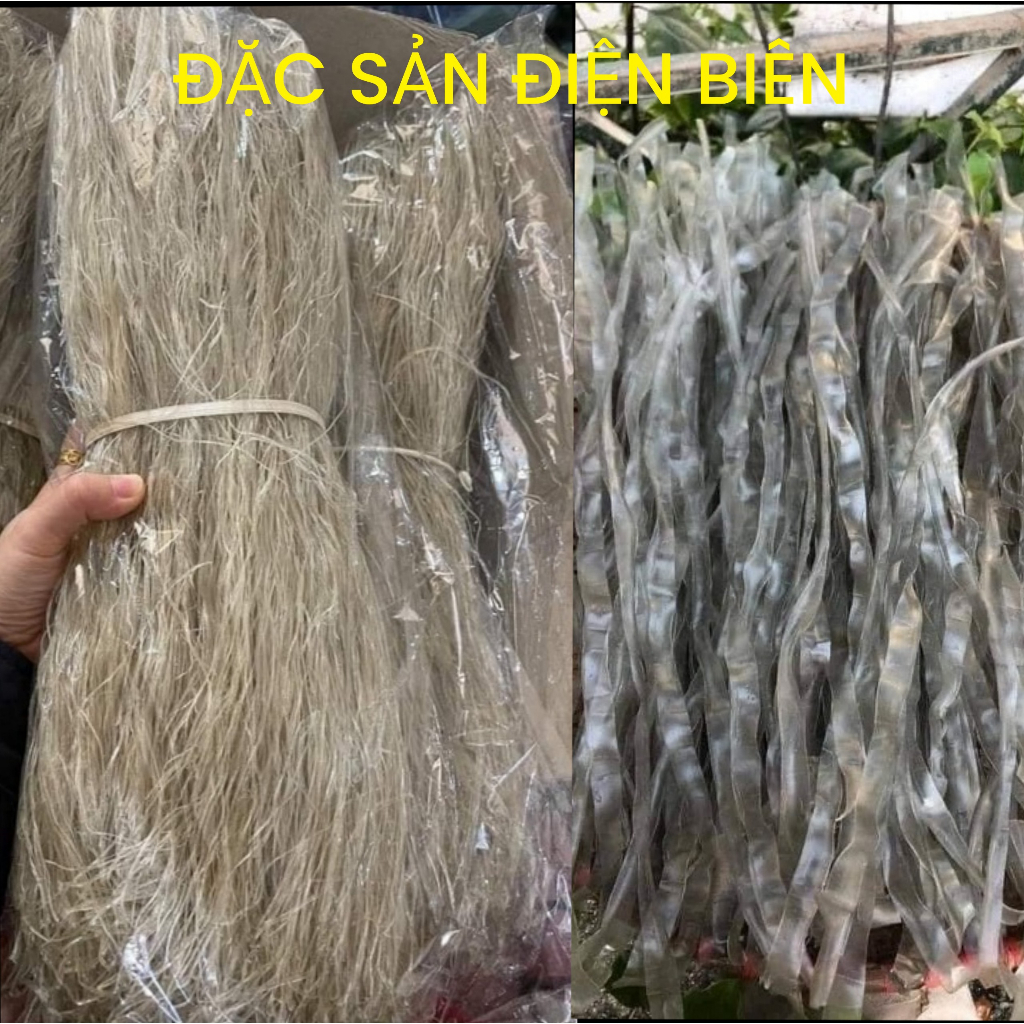 Miến Dong Điện Biên Thái Tay Dai Ngon, Không Sạn - Đặc Sản Tây Bắc Sợi To, Sợi Nhỏ Gói 500G / 1Kg