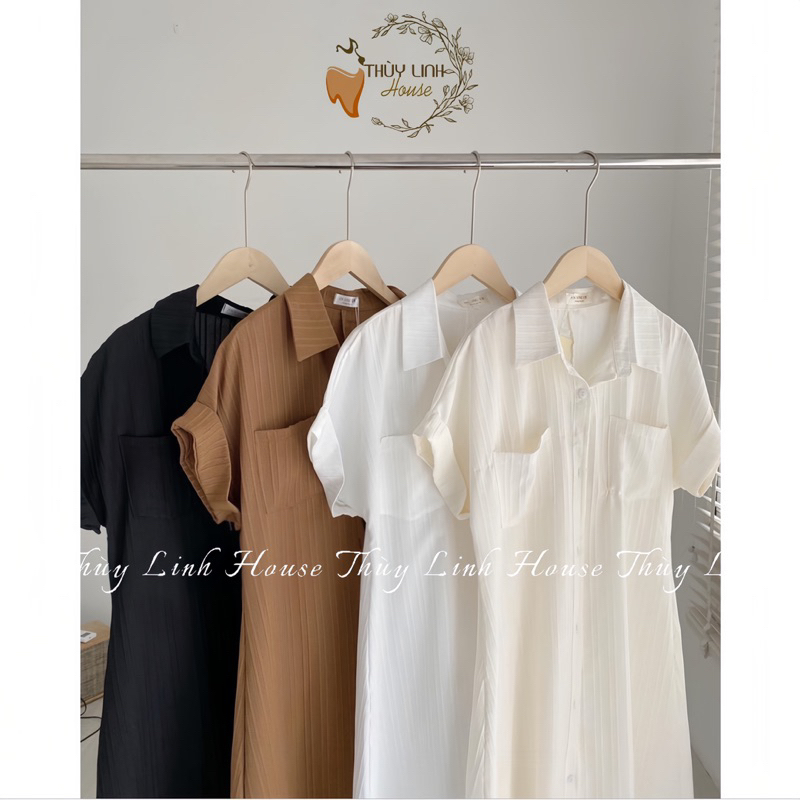 Váy suông cổ Polo kèm váy lụa. MSVDG