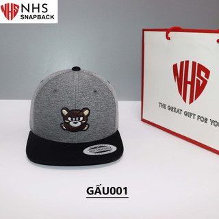 Nón nhs snapback gấu xám kute gấu001.