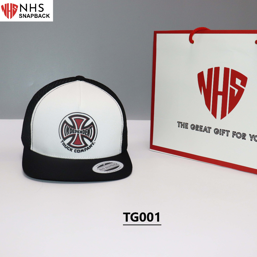 Nón NHS Snapback Thánh Giá Cao Cấp - Trắng phối đen TG002
