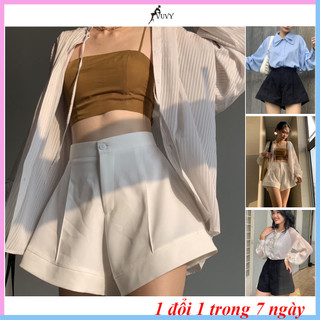 Quần đùi nữ, Quần short nữ Ống Rộng Kaki Basic Cạp Chun Sau ulzzang phong cách hàn quốc đơn giãn dễ phối đồ QDN3