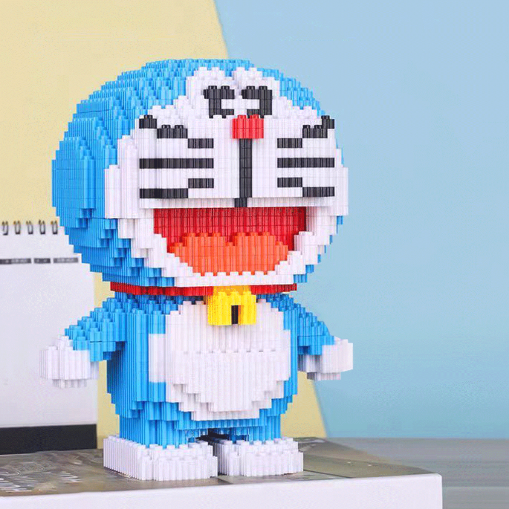 Mô hình lắp ráp le go doraemon 22cm-38cm, đồ chơi lắp ráp mèo mon cute giúp trẻ rèn tư duy, decor trang trí phòng