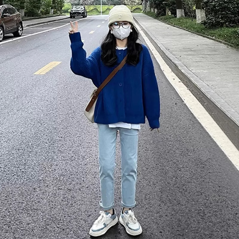 Áo len cardigan xanh CÓ ẢNH THẬT thời trang ulzzang mùa đông