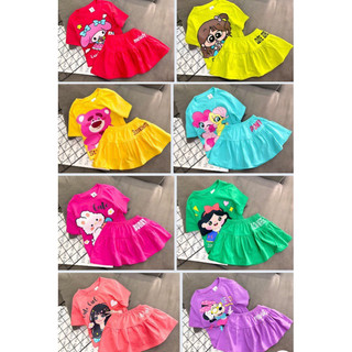 Set váy bé gái chất cotton 4 chiều lô 3553