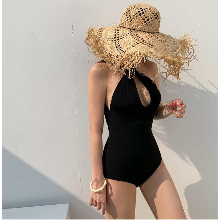 Bikini một mảnh dáng yếm ôm body cutout rãnh ngực có đệm lót M31
