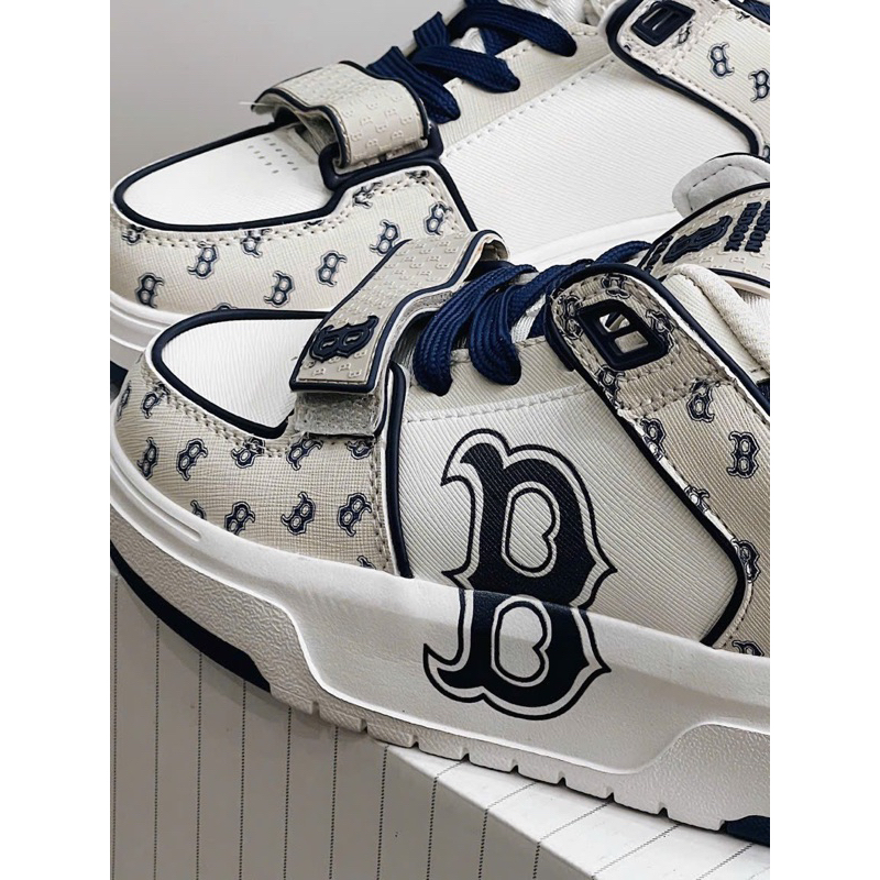 GIÀY MLB CHUNKY LINER MID CLASSIC MONOGRAM BOSTON , Giày mlb liner mono bản dán nam nữ ảnh thật