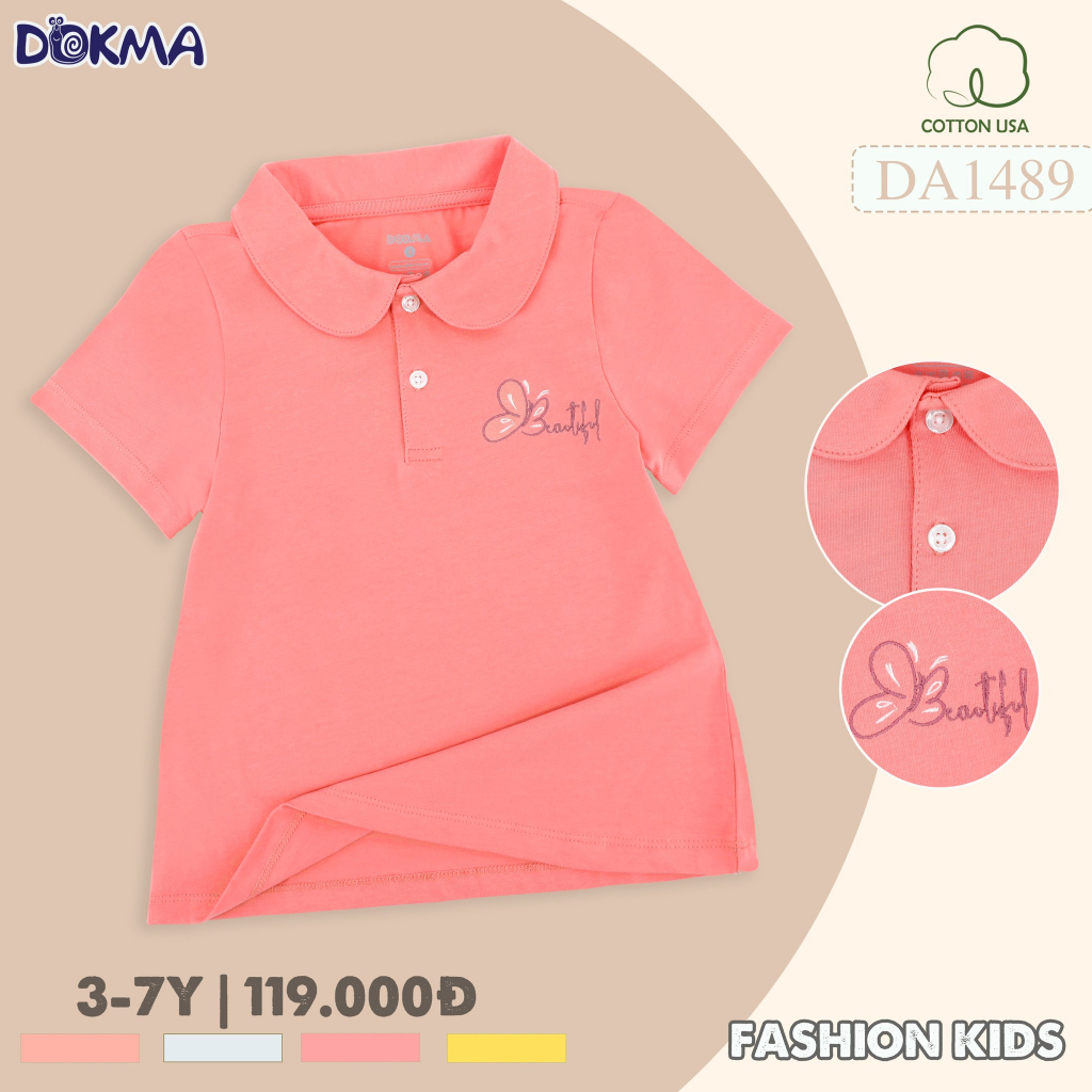 Áo cổ sen bé gái Dokma
