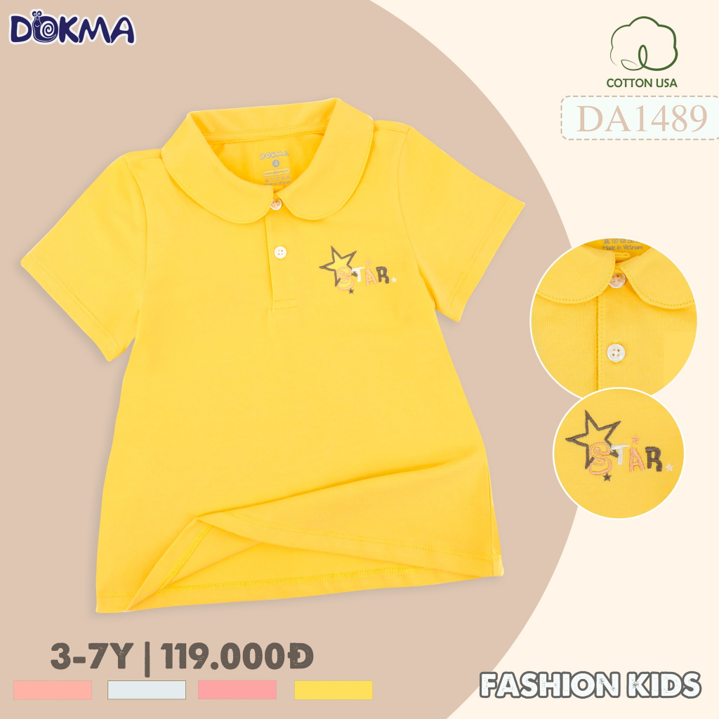 Áo cổ sen bé gái Dokma