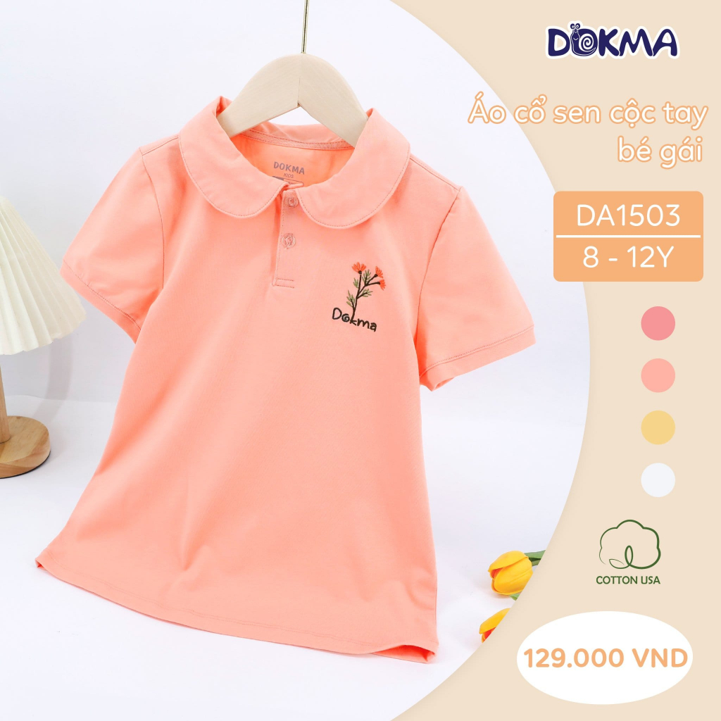 Áo cổ sen bé gái Dokma