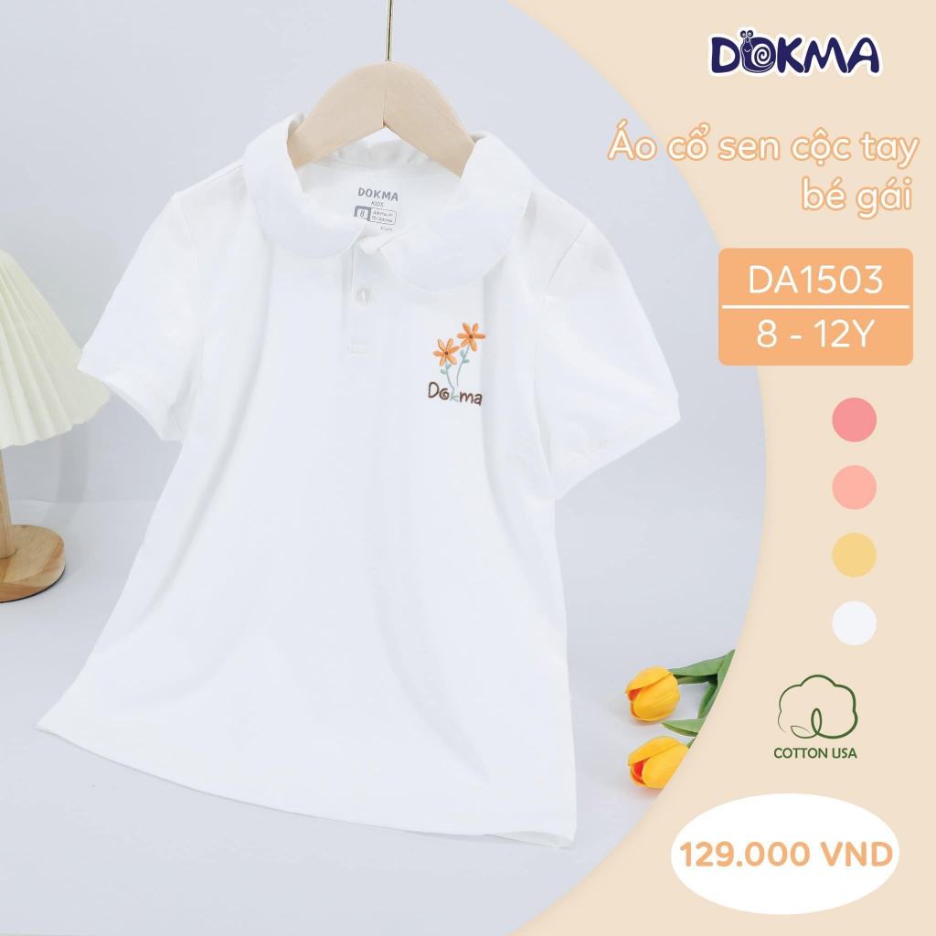 Áo cổ sen bé gái Dokma