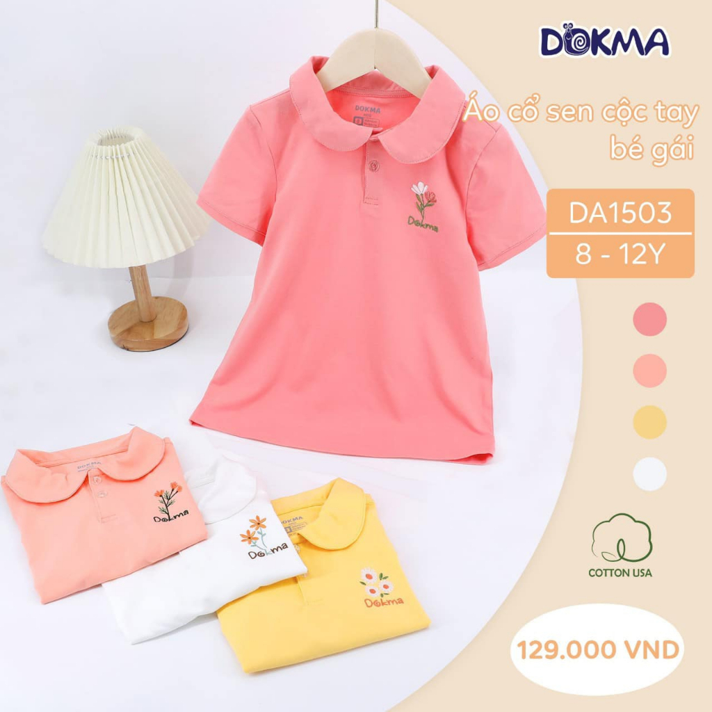 Áo cổ sen bé gái Dokma