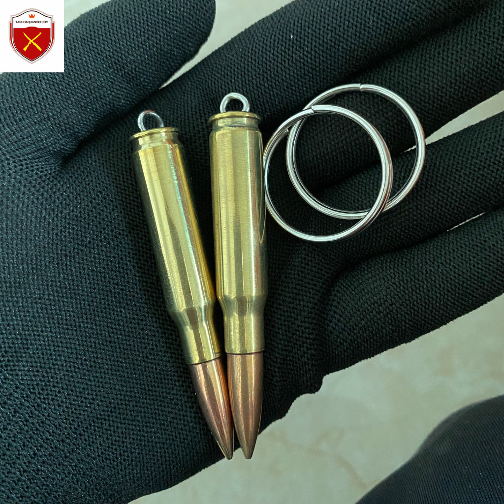 combo 2 móc khóa cattut M60 đồng, an toàn decor trưng bày kỷ vật, quà tặng độc lạ