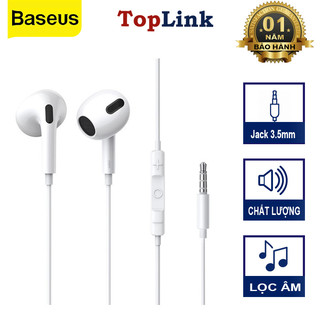 Tai Nghe Có Dây Có Mic Baseus Encok 3.5mm Lateral In-ear Wired Earphone H17 Cho Điện Thoại, Máy Tính