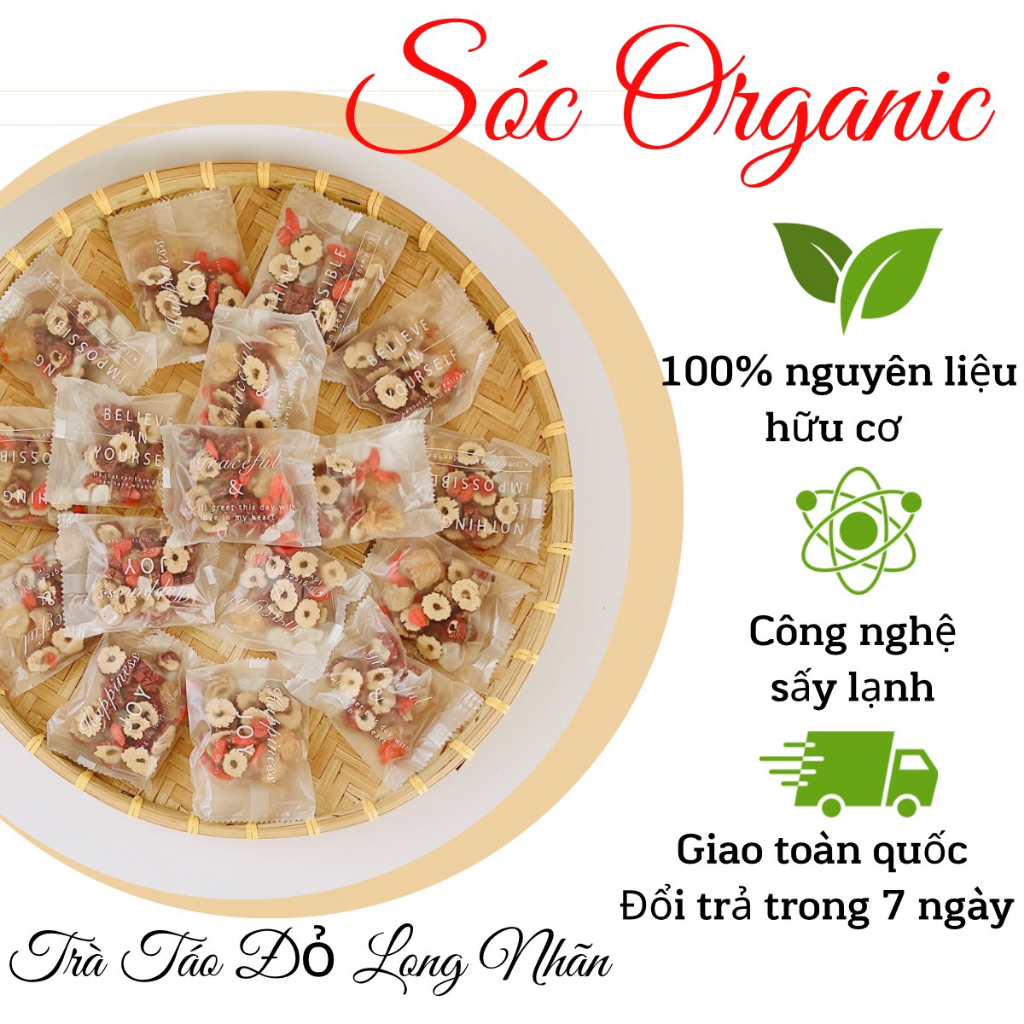 Trà Táo Đỏ Long Nhãn Vị Ngọt Thanh Thơm Tự Nhiên, Thức Trà Văn Phòng Hộp 10/20 Gói