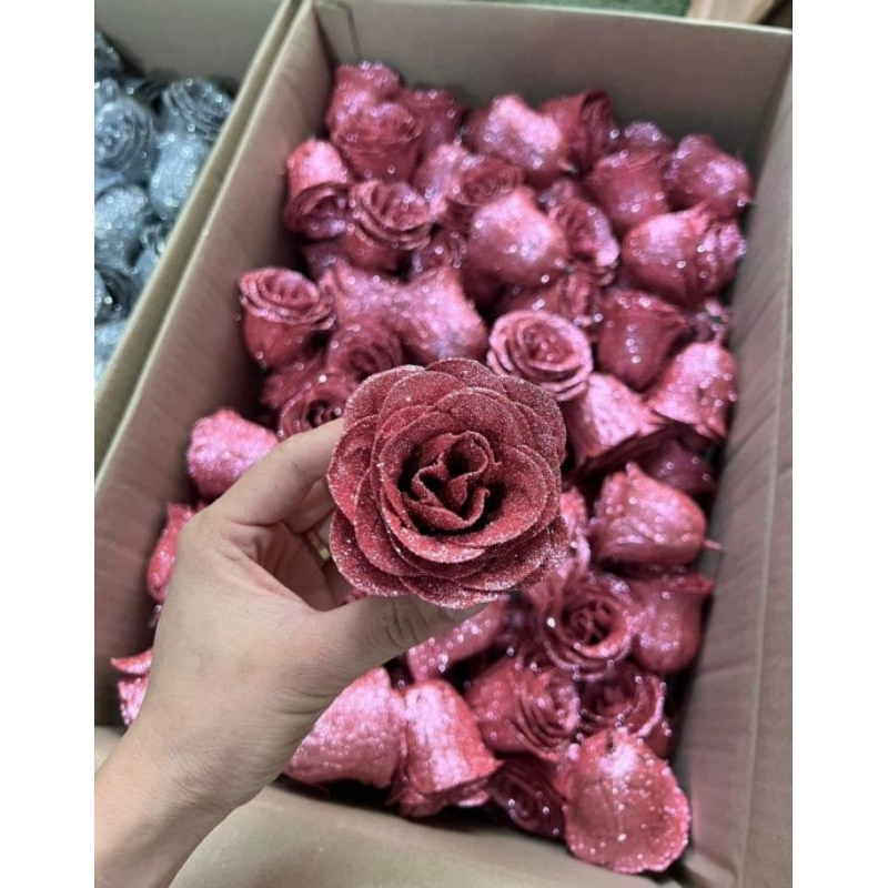 Đầu hoa hồng nhũ nhiều màu