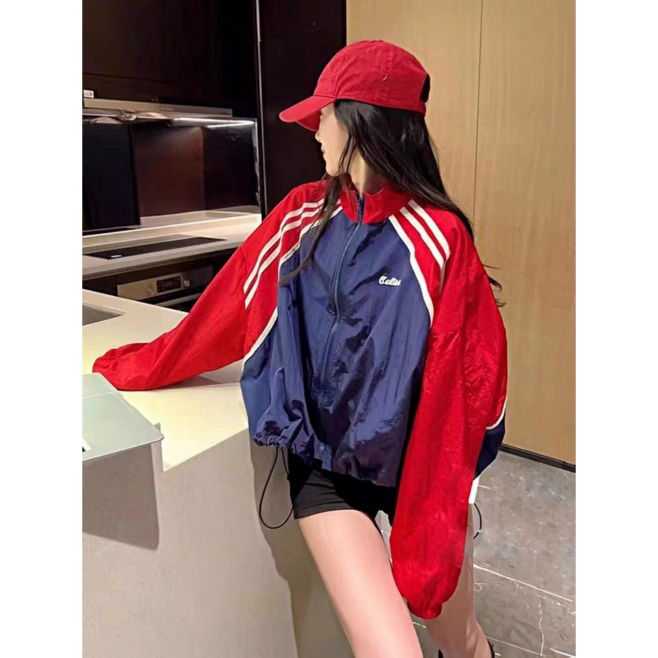 [FREESHIP] Aó Khoát Dù Dáng Ngắn,Thời Trang Đi Nắng Cao Cấp Chạy Sọc Tay Phối Màu Trẻ Trung