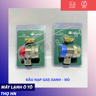 Đầu Van Nạp Gas Hệ Thống Làm Lạnh Ô Tô 2 Màu Xanh (Hạ Áp) Hoặc Màu Đỏ (Cao Áp) Loại Tốt, Kim Loại không rỉ .
