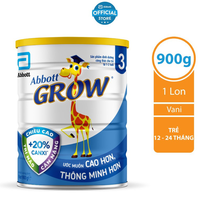 [Date 9/2024] Sữa Abbott Grow số 3 900g (1 - 2 tuổi)