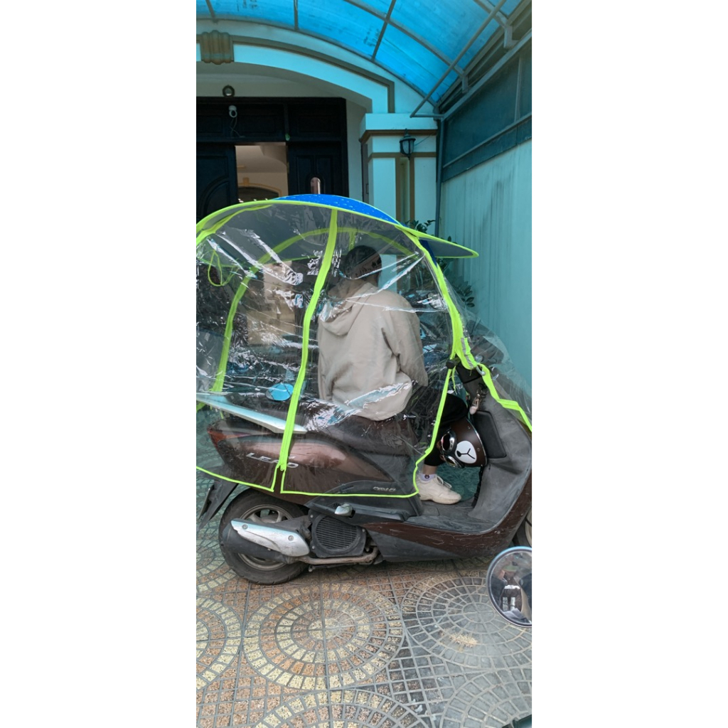 Mái che xe máy di động, áo mưa chống mưa nắng thiết kế thời trang,tháo mở linh động bằng khóa kéo